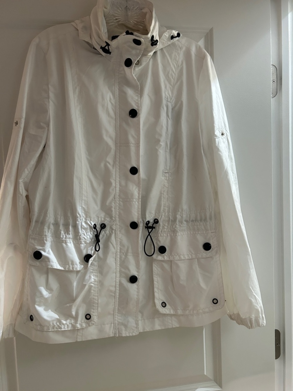 Jones New York White Utility Anorak with Black Trim